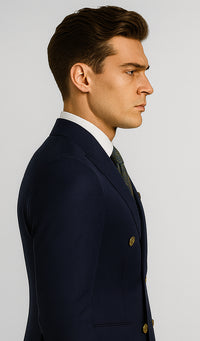 Navy Double Breasted Blazer Mens Double Breasted Blazer - 100 % Wool Navy Double Breasted Sport Coat