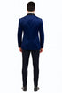 Navy Velvet Double Breasted Tuxedo Jacket – Wedding & Prom
