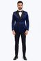 Navy Velvet Double Breasted Tuxedo Jacket – Wedding & Prom