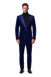 Velvet Long Coat - Velvet Car coat - Navy Coat $199