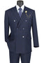 Navy Windowpane Double Breasted Suit