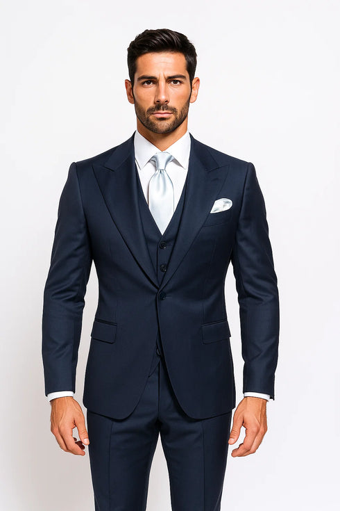 Navy Single Breast Lapel by Rossiman