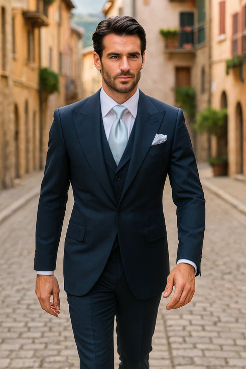 Navy Single Breast Lapel by Rossiman