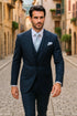 Navy Single Breast Lapel by Rossiman