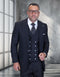 Statement Men's 3 Piece 100% Wool Wide Leg Suit- Woven Texture