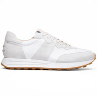 Zelli Roxi Italian Suede and Calfskin Luxury Sneaker in White