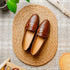Zelli Nicola Handwoven Italian Calfskin Penny Loafers in Cognac