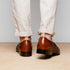 Zelli Nicola Handwoven Italian Calfskin Penny Loafers in Cognac