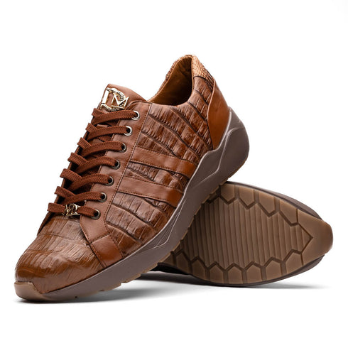 Marco Di Milano Nino Men's Bay Apache Sleek Genuine Caiman Crocodile Sneaker