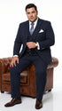 Men’s Navy Gangster Pinstripe Suit with 2 Button Jacket, Double Breasted Vest and Pants