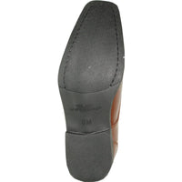 Bravo Mens Modern Pointy Square Toe Oxford Dress Shoe in Cognac
