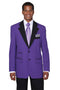 Mens 2 Button Tuxedo with Black Lapel in Purple