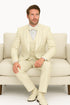 Off White Italian Wool 3-Piece Modern Fit Tuxedo