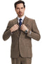 Men's Stacy Adams Vested Vintage Herringbone Tweed Suit in Light Brown