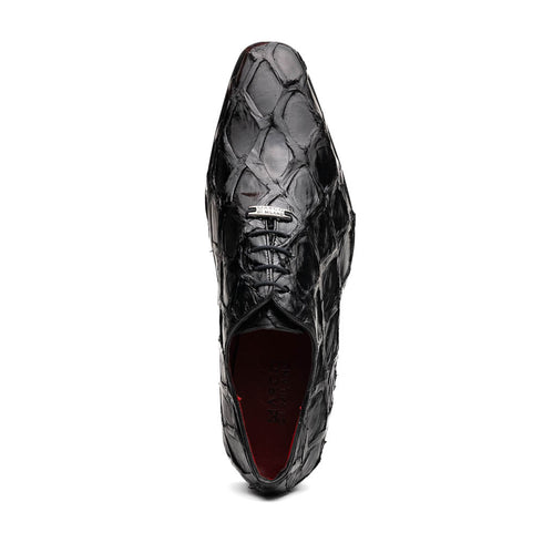 Marco Di Milano Olivieri Black Pirarucu Dress Shoe Oxfords