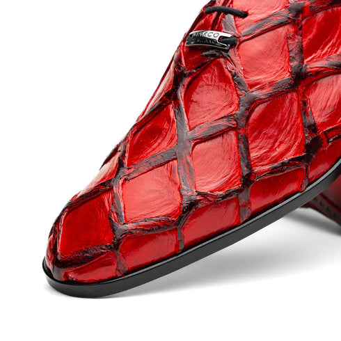 Marco Di Milano Olivieri Red Pirarucu Dress Shoe Oxfords