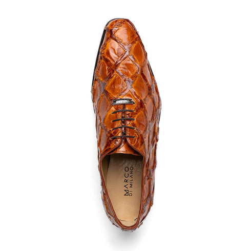 Marco Di Milano Olivieri Cognac Pirarucu Dress Shoe Oxfords