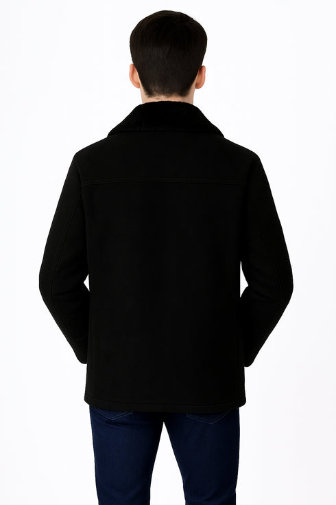 Original Long Sheepskin Black Western Jacket
