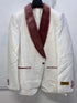 Men’s Ivory and Rose gold Floral Blazer – Elegant Shawl Lapel Formal Blazer Jacket for Wedding, Party, Prom