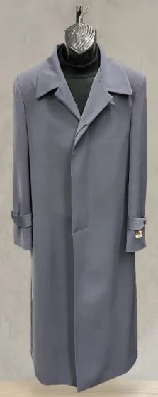 Men’s Full-Length Charcoal Grey Overcoat – Premium Microfiber Blend Long Dress Coat for Winter and Formal Wear in Gray Color