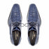 Mezlan Blue Crocodile Alligator Embossed Leather Dress Shoes for Men – Luxury Lace Up Oxford Shoes – Blue Exotic Pattern Formal