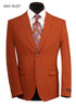 Men’s Rust Cowboy Western Blazer – Copper Brick Color Two Button Sport Coat Peak Lapel Modern Fit