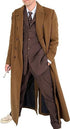 Men’s Brown Cotton Trench Coat Doctor Who 10th Doctor Inspired Long Coat – Classic Gabardina Style Overcoat, Vintage Winter Costume Jacket