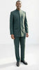 Men’s Olive Green Tuxedo Mandarin Collar Suit – Modern Nehru Style Formal Suit for Wedding Banded Collar