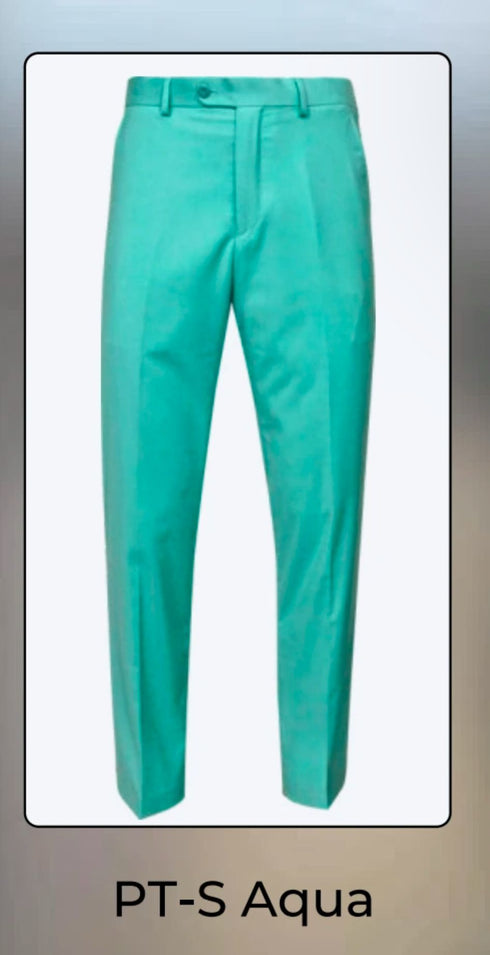 Men’s Aqua Dress Pants – Slim Fit Stylish Formal Trousers for Parties and Casual Wear in Turqoise Color
