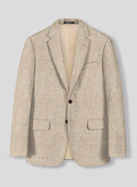 Men’s Light Tan Tweed Great Gatsby 3 Piece Suit – Vintage Vested Wedding Suit, 1920s Classic Formal Outfit Herringbone