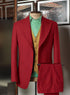 Men's Joker 2019 Red 3-Piece Suit – Joaquin Phoenix Movie-Inspired Costume with Mustard Orange Vest & Green Shirt & Tie Package
