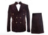 Men’s Dark Brown Velvet Blazer and Pants 2 Piece Suit, Double Breasted Formal Dinner Suit for Weddings, Prom