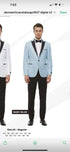 Men’s Baby Blue Tuxedo Blazer with Black Lapel – Formal Dinner Jacket for Wedding, Prom and Evening Events in Sky Light Blue Color