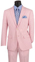Men’s Pink Seersucker 2 Piece Suit, Lightweight Summer Dress Suit for Weddings, Prom, Parties, and Special Occasions