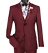 Men’s Burgundy Western Tuxedo Suit, 3 Piece Cowboy Formal Wedding Prom Suit with Satin Trim