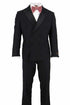 Tiglio Brand 100% Wool Super 150s Italian fabric Men’s Classic Black Double-Breasted Tuxedo with Satin Peak Lapel – Formal Wedding & Gala Suit Set