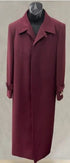 Men’s Full-Length Burgundy Overcoat – Microfiber 4 season fabric Long Formal Coat with Classic Tailored Maxi Duster Coat
