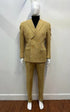 Men’s Gold Double Breasted Suit – Classic 1920s Camel Color Formal Slim Fit Suit