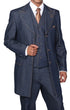 Men’s Cotton Denim Three-Piece Suit – Modern Blazer Denim Suit with Vest and Trousers Pleated Pants Classic Fit
