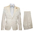 Men’s Champaign Ivory Jacquard Paisley Tuxedo Suit with Satin Shawl Lapel – Elegant Wedding and Prom Outfit By Rossiman