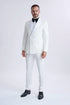 Men’s White Double Breasted Dinner Jacket Blazer with Black Pants – Formal Tuxedo Style Outfit for Weddings