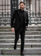Men’s Black Velvet Tuxedo Suit – Peak Lapel Wedding, Prom and Formal Evening Velvet Pants