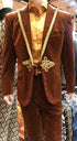 Mens Bronze Shiny Velvet Suit – Designer Party and Wedding Wear Blazer and Pant Set Brown and Gold Tuxedo