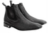 Men’s Shark Skin Cowboy Boots – Black Exotic Leather Western Chelsea Ankle Boots by Vestigium