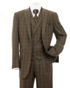 Men’s 1930s Brown Plaid 3 Piece Suit, Vintage Formal Wedding Business Dress Suit Set