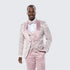 Men’s Light Pink Dusty Rose - Floral Tuxedo Suit – Luxury Satin Shawl Lapel 3-Piece Formal Wedding and Prom Suit in Blush Mauve color