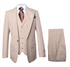 Men’s Beige tan Checkered Three Piece Suit with Classic Fit Wide Leg Pleated Pants by Rossiman khaki color