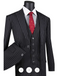 Men’s Black Skeleton Bone Pinstripe 3 Piece Suit – Gangster Style Striped Suit with Vest