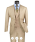 Men’s Great Gatsby Tan Summer Sharkskin 3 Piece – Double Breasted Vest Classic 1920s Groosmen Suit