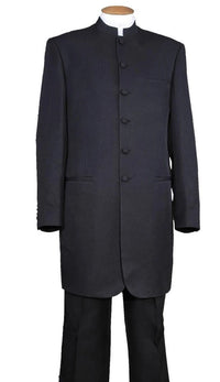 Men’s Black Mandarin Collar Suit – Matrix Neo Inspired Long Jacket & Pants Formal Suit